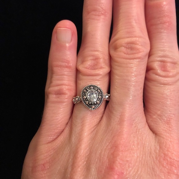 Silver White Rhinestone Ring - Picture 2 of 8